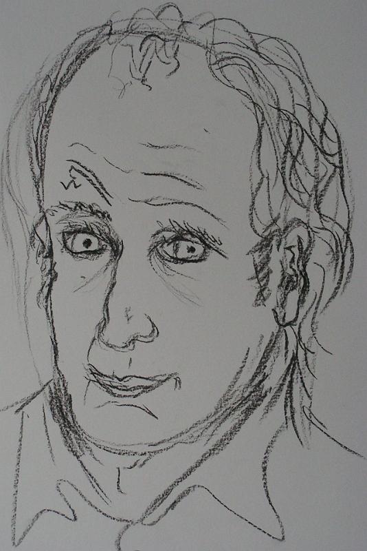 Stefan Bittner, Selbstportrait versetzt, 2007, Kohle-Papier, 30x42.jpg